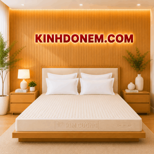 Nệm cao su thiên nhiên Kim Cương Princess Gold cao cấp đàn hồi êm ái và nâng đỡ cơ thể hiệu quả.