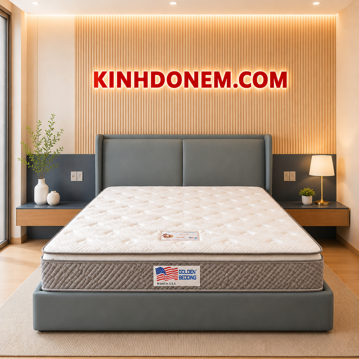 nem-lo-xo-tui-doc-lap-27p-3v-american-viet-my Nệm lò xo túi American Việt Mỹ 3 viền cao cấp với thiết kế sang trọng, nâng đỡ cơ thể êm ái và chống rung hiệu quả