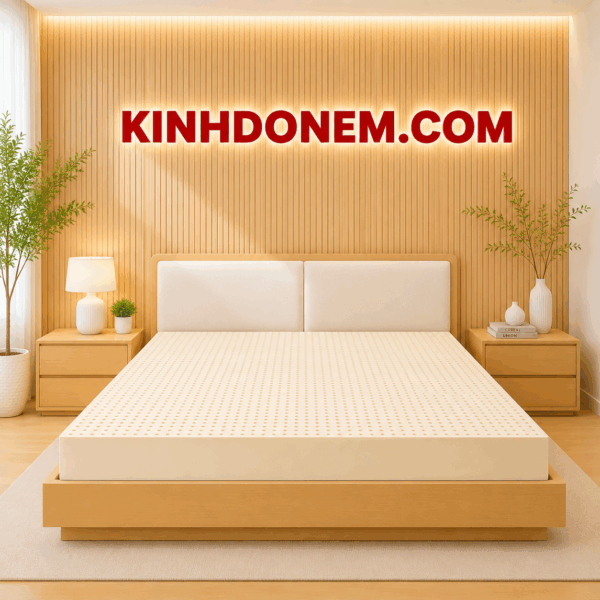 Nệm cao su thiên nhiên Liên Á chính hãng đàn hồi êm ái, thoáng mát và nâng đỡ cơ thể hiệu quả.