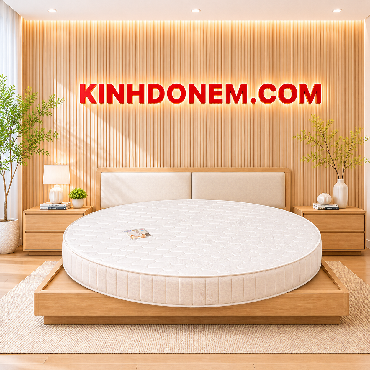 Nệm-Tròn-lò-xo-túi-Việt_mỹ Nệm Lò Xo Túi Tròn Việt Mỹ 2 viền cao cấp với thiết kế sang trọng, đàn hồi tốt và nâng đỡ cơ thể tối ưu