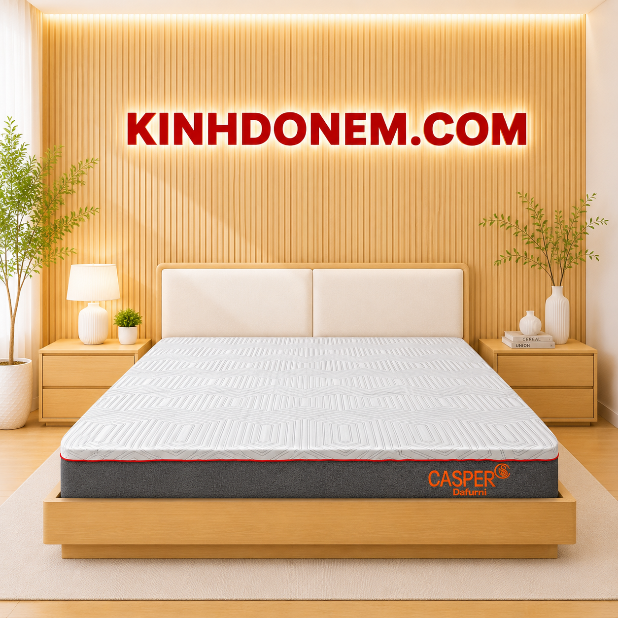 Nệm-casper-việt-my-nệm-foam-cứng-khong-đau-lung Nệm Foam Cứng Cao Cấp Casper Việt Mỹ thiết kế hiện đại, nâng đỡ chắc chắn, phù hợp phòng ngủ gia đình và khách sạn