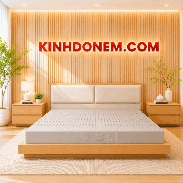 Nệm cao su thiên nhiên 100% Kim Đỉnh than hoạt tính cao cấp đàn hồi tốt thoáng khí và hỗ trợ giấc ngủ êm ái
