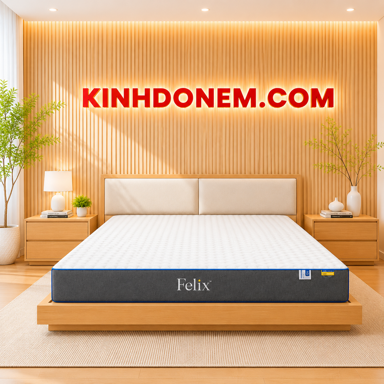 nệm-felix-cao-su-thiên-nhiên Nệm cao su thiên nhiên Felix than hoạt tính cao cấp thoáng khí khử mùi nâng đỡ cơ thể êm ái