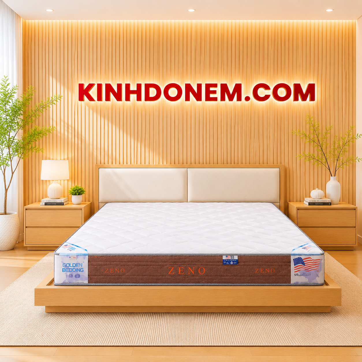 nem-lò-xo-liên-kết-cao-cấp-Zeno Nệm lò xo Zeno Việt Mỹ liên kết 2 viền cao cấp thiết kế sang trọng, bề mặt êm ái nâng đỡ cơ thể tốt